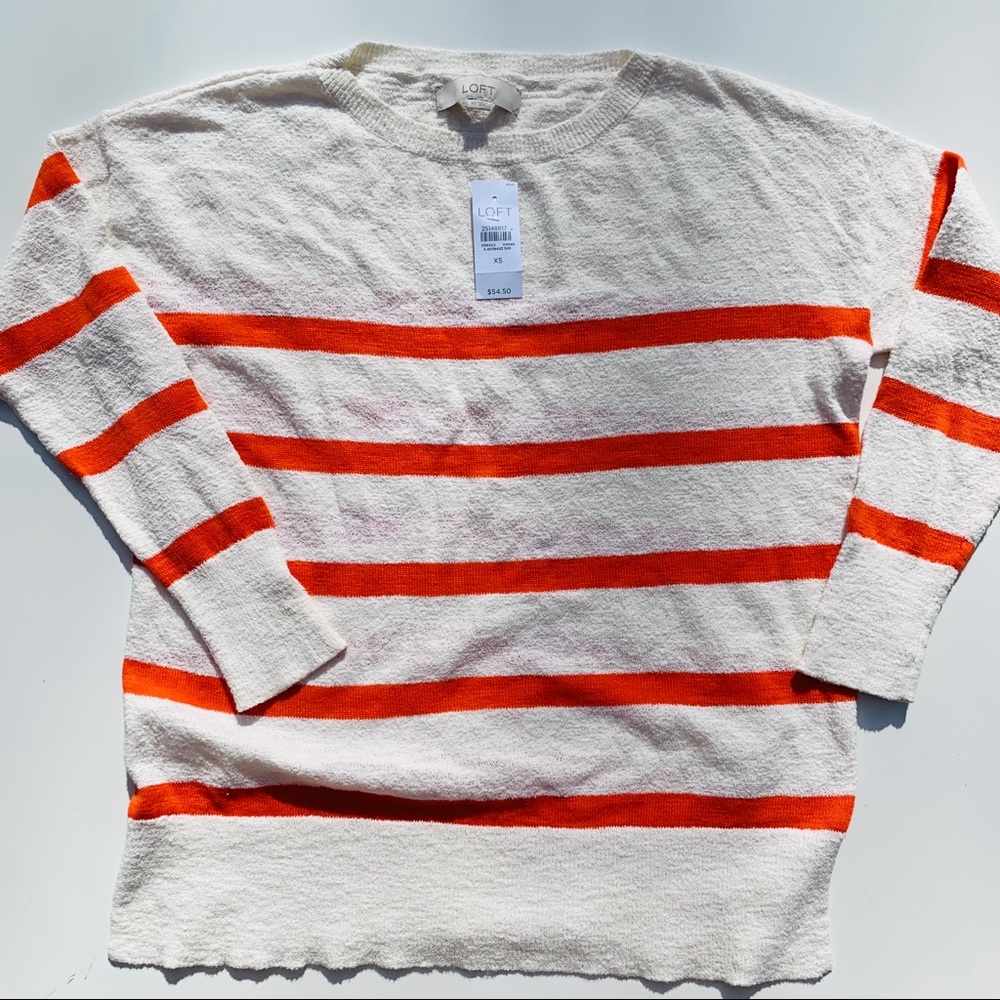 LOFT Textured Horizontal Stripes Sweater